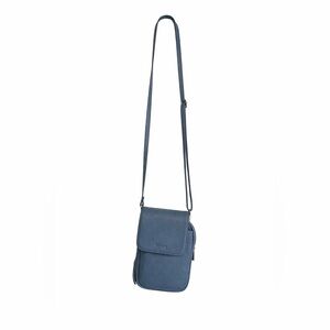 Blue Pebbled Leather Crossbody Bag – Adjustable Strap – Compact Everyday Purse